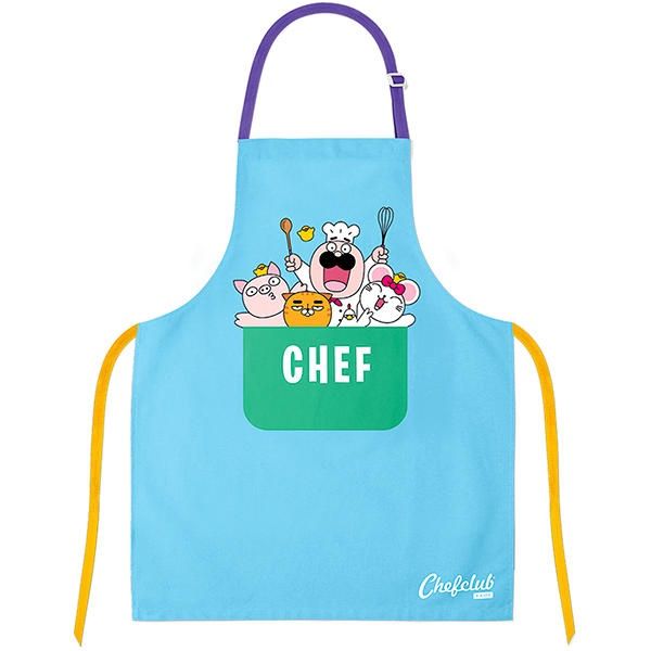 CHEFCLUB: TABLIER EN COTON BLEU