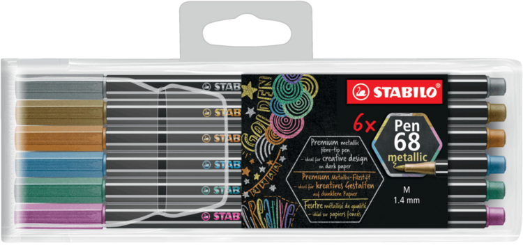 STABILO - 6 CRAYONS MÉTALLIQUES DANS UN ÉTUI