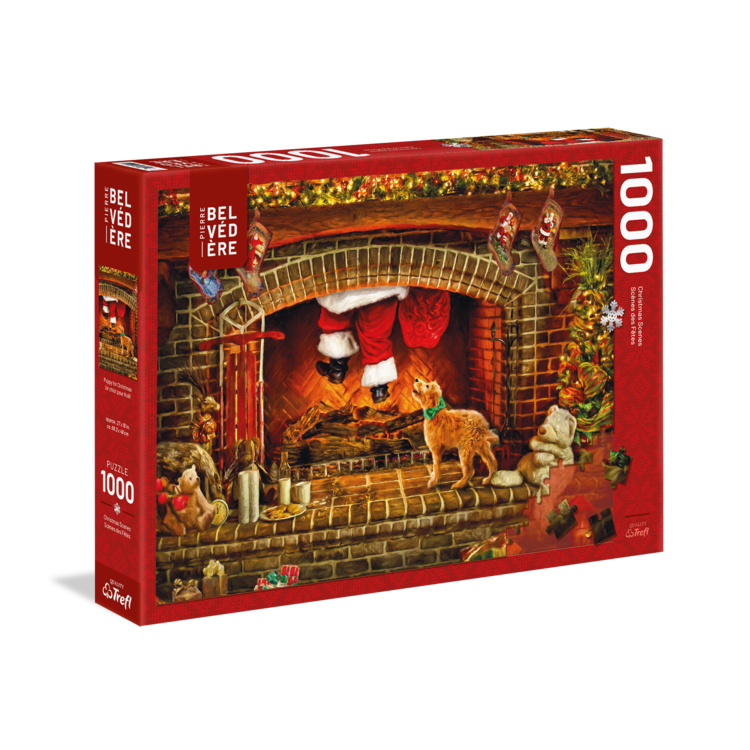 CASSE-TÊTE 1000 PIÈCES DE NOEL BELVÉDÈRE - UN CHIOT POUR NOEL