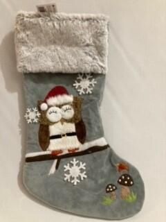 BAS DE NOEL AVEC FAUSSE FOURRURE - HIBOU