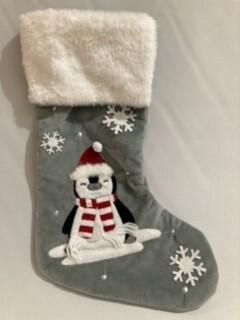 BAS DE NOEL AVEC FAUSSE FOURRURE - PINGOUIN