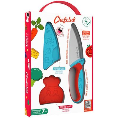 CHEFCLUB - COUTEAU DU CHEF BLEU ET ROUGE