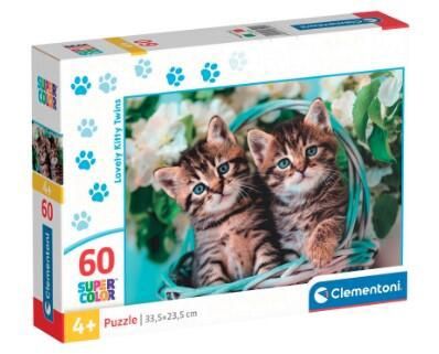 CASSE-TÊTE 60 PIÈCES CLEMENTONI - ADORABLES CHATONS JUMEAUX