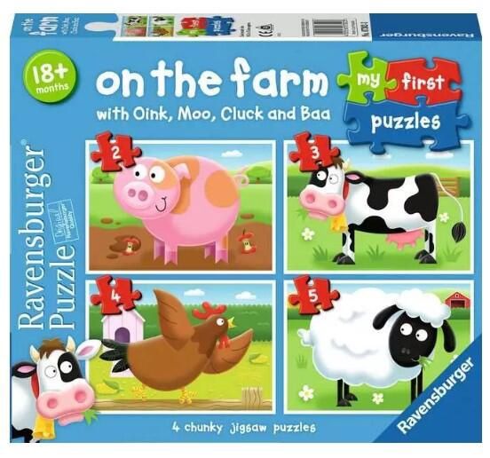 CASSE-TÊTE DE 2, 3, 4 ET 5 PIÈCES RAVENSBURGER - ON THE FARM
