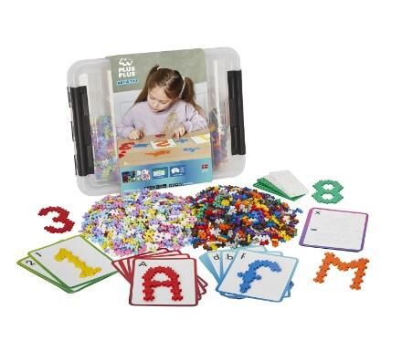 PLUS PLUS - BOITE DE RANGEMENT ABC &amp; 123 (2000 PIÈCES)