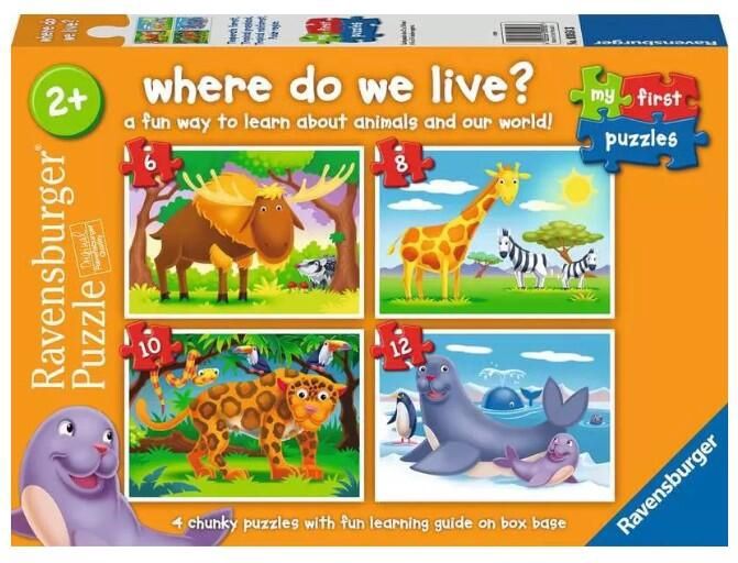 CASSE-TÊTE 6, 8, 10 ET 12 PIÈCES RAVENSBURGER - WHERE DO WE LIVE