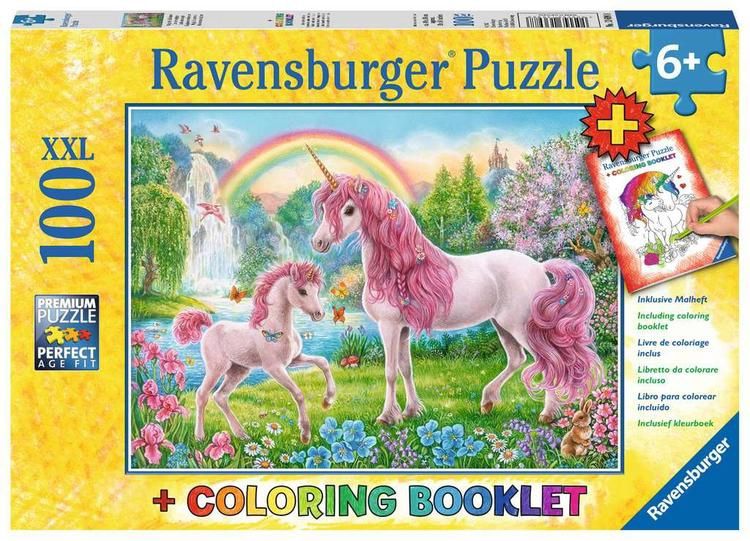 CASSE-TÊTE 100 PIÈCES + LIVRE DE COLORIAGE RAVENSBURGER - LICORNE MAGIQUE