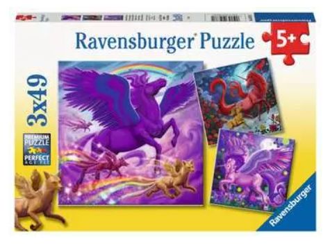 CASSE-TÊTE 3 X 49 PIÈCES RAVENSBURGER - CRÉATURES MAGIQUES