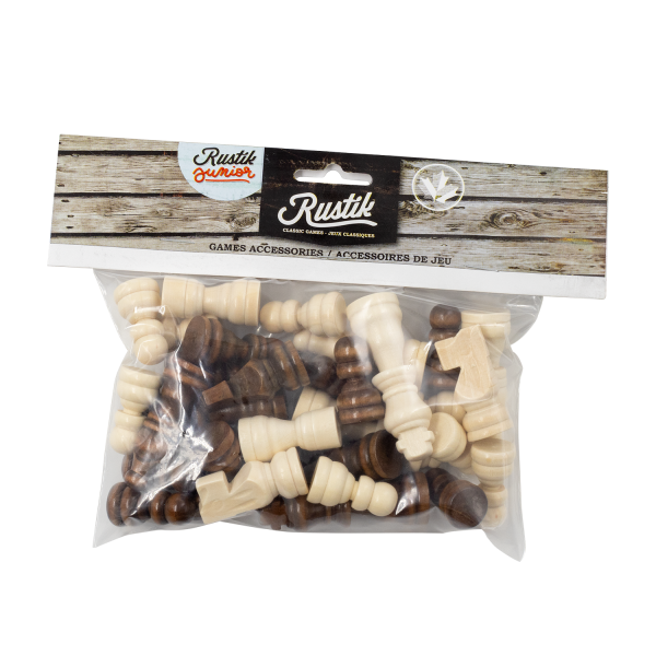 PIÈCES DE JEU D'ÉCHECS EN BOIS