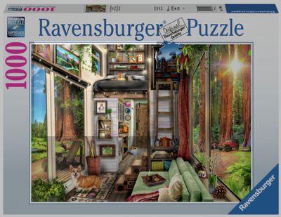 Casse-tête 1000 pièces Ravensburger - La Tiny house de la forêt de Redwood