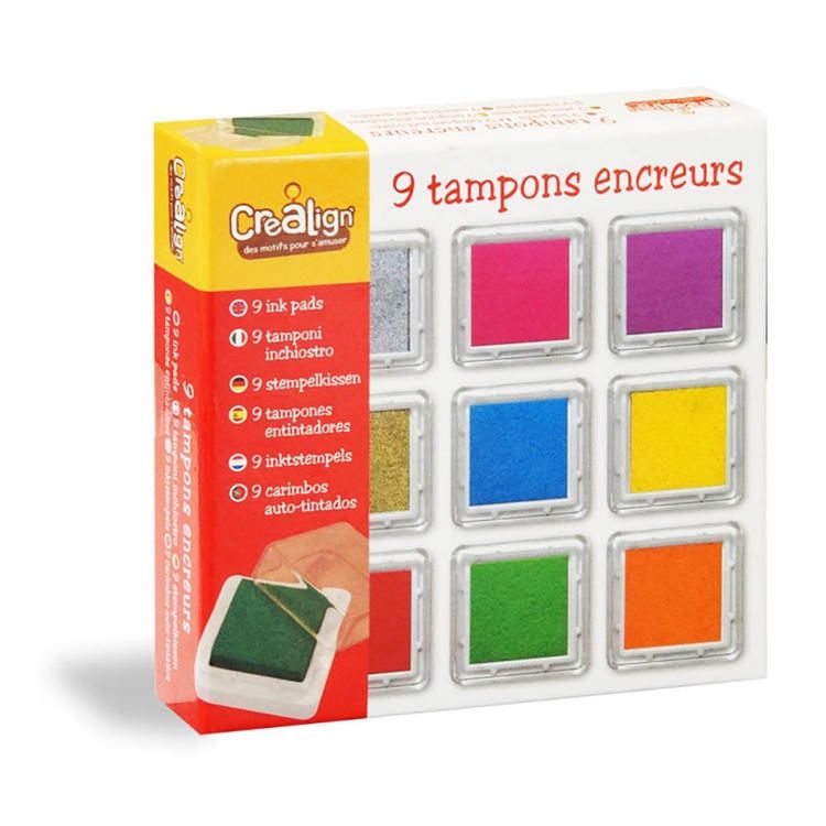 CREALIGN - TAMPON ENCREUR CARRÉS 9 PIÈCES