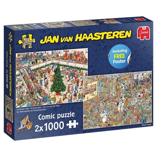 CASSE-TÊTE 2 X 1000 PIÈCES DE NOEL JAN VAN HAASTEREN - LES COURSES DE NOEL