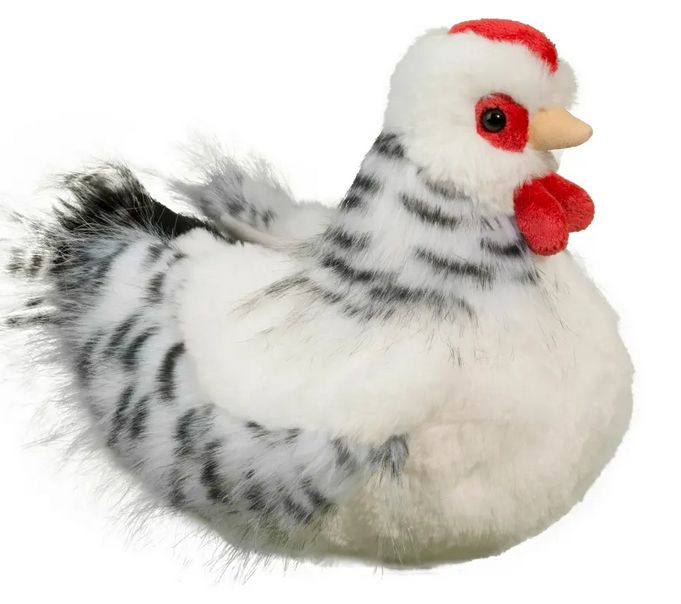 PELUCHE DOUGLAS - SALTY LA POULE BLANCHE ET NOIR