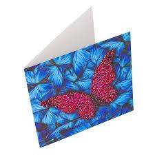 CARTE D'ANNIVERSAIRE EN BRODERIE DE DIAMANT - PAPILLON
