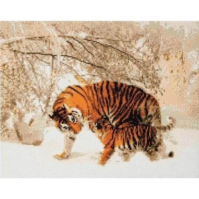 BRODERIE DIAMANTS CRYSTAL ART - TIGRES D'HIVERS