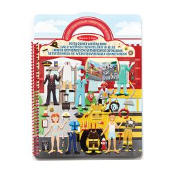 LIVRE D'ACTIVITÉ D'AUTOCOLLANTS REPOSITIONNABLES EN RELIEF: MÉTIERS MERVEILLEUX