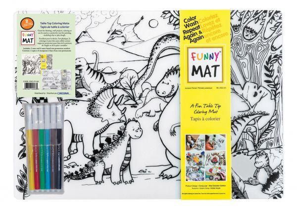 FUNNY MAT - 2 NAPPERONS À COLORIER RÉUTILISABLES AVEC 6 CRAYONS