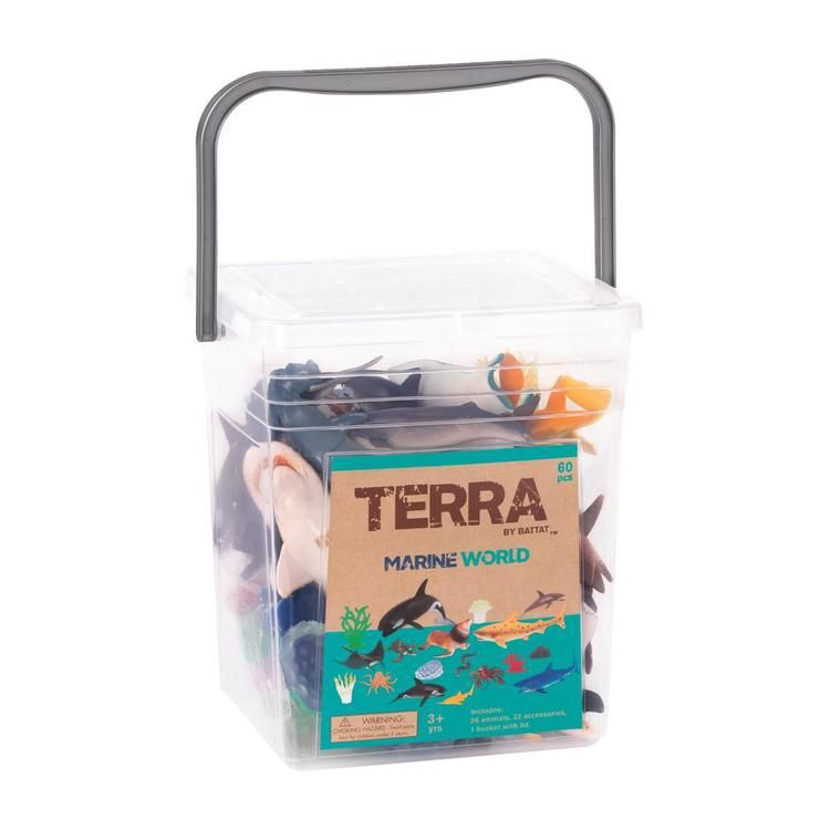 TERRA - SEAU ANIMAUX MARIN 60 PIÈCES