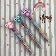 CRAYON STYLO HIBOU 6 COULEURS