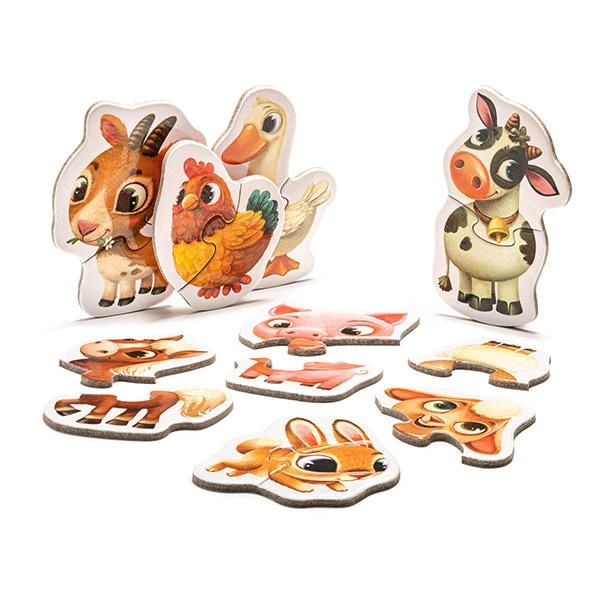 CASSE-TÊTE 8 X 2 PIÈCES CUBIKA - ANIMAUX DE LA FERME