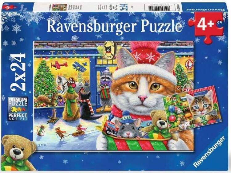 CASSE-TÊTE 2 X 24 PIÈCES DE NOEL RAVENSBURGER - CHATONS DE NOEL