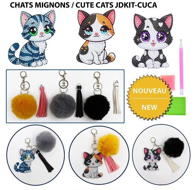 BRODERIE DE DIAMANT JACAROU - KIT DIY CHATS MIGNONS