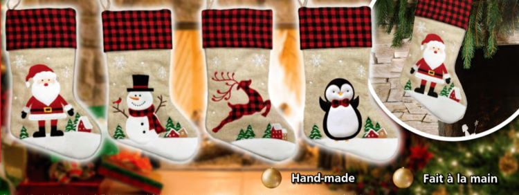 BAS DE NOËL EN JUTE