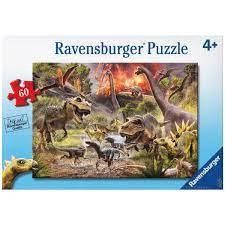 CASSE-TÊTE 60 PIÈCES RAVENSBURGER - BATAILLE DES DINOSAURES
