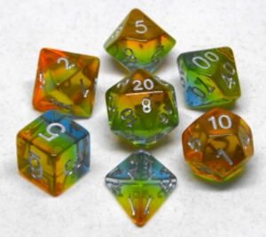 KIT DE 7 DÉS POLYÉDRIQUE - AURORE JAUNE