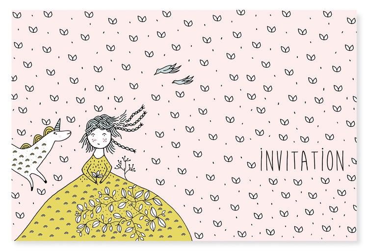 CARTES D'INVITATION - LICORNES