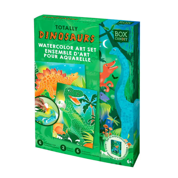 BOX CANDIY - TOTALLY DINOSAURS: ENSEMBLE D'ART AQUARELLE