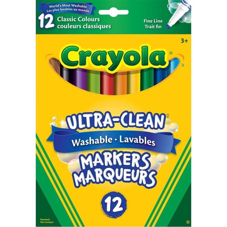 CRAYOLA - 12 MARQUEURS TRAIT FIN ORIGINAL
