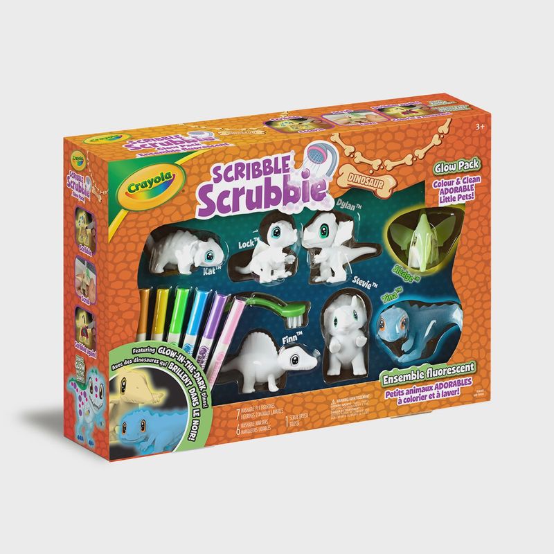 CRAYOLA SCRIBBLE SCRUBBIE - DINOSAURE À COLORIER FLUORESCENT