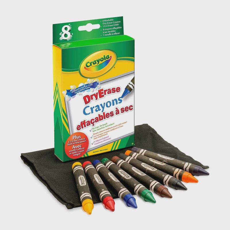 CRAYOLA - 8 CRAYONS DE CIRE EFFAÇABLES À SEC