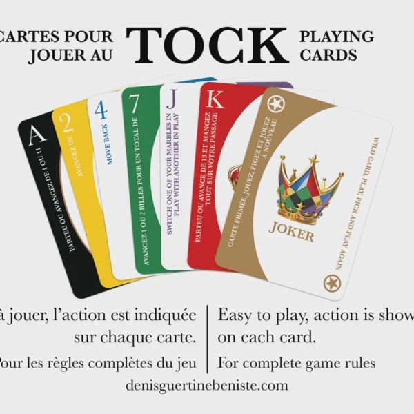 CARTES POUR JOUER AU TOCK FAIT AU QUÉBEC