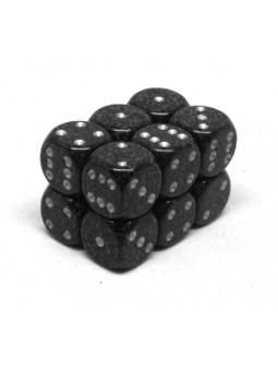 ENSEMBLE 12 DÉS 6 FACES 16 MM - NINJA À POINTS GRIS