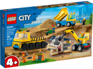 LEGO CITY 60391 - LES CAMIONS DE CHANTIER ET LA GRUE À BOULE DE DÉMOLITION