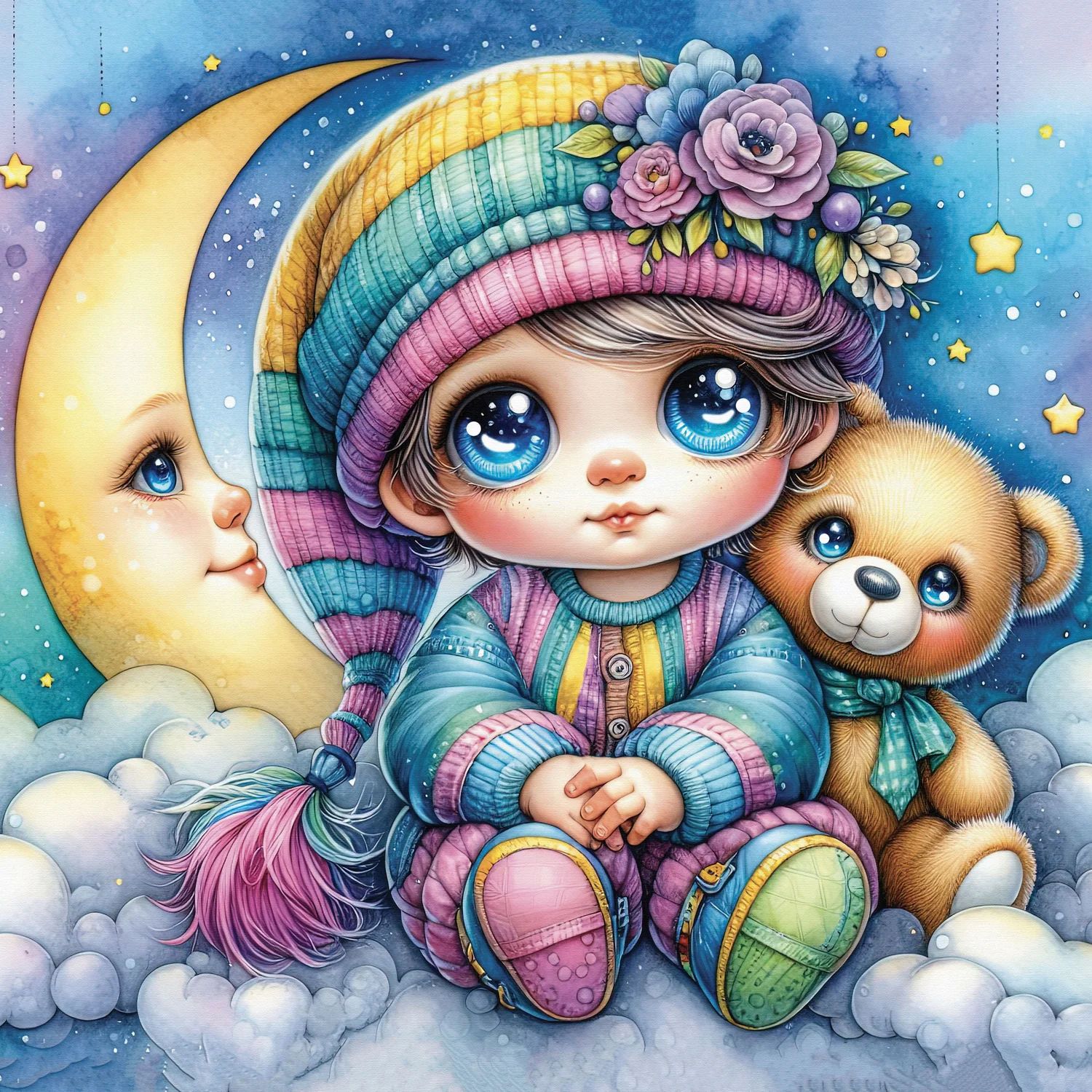 BRODERIE DE DIAMANT JACAROU - CLOUD LULLABY