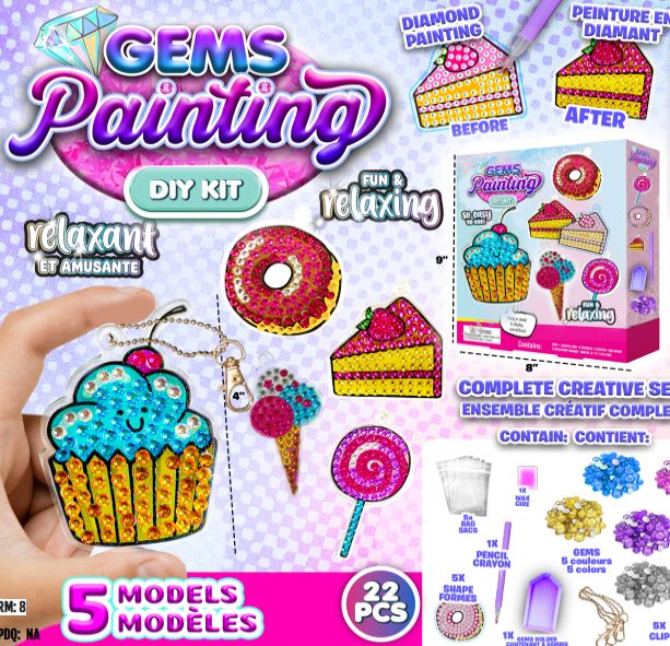 BRODERIE DE DIAMANT - ENSEMBLE CRÉATIF PORTE-CLÉ