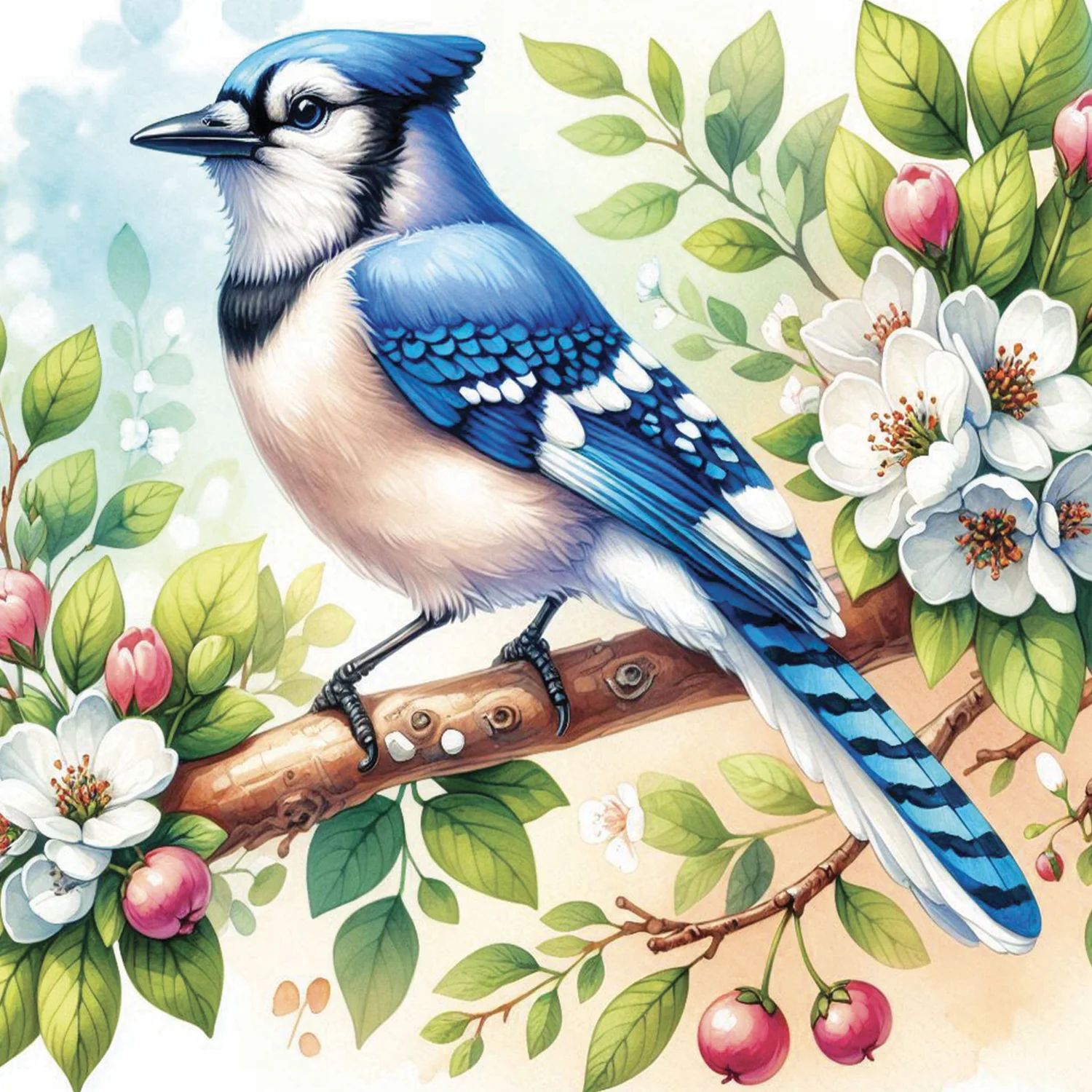 BRODERIE DE DIAMANT JACAROU - BLUE JAY ELEGANCE
