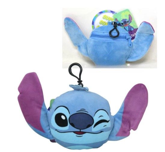 STITCH - TÊTE DE STITCH EN PELUCHE AVEC FERMETURE ÉCLAIR