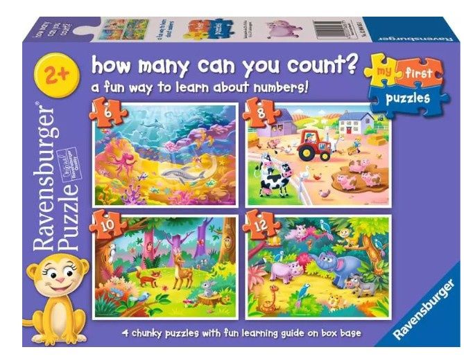 CASSE-TÊTE DE 6, 8, 10 ET 12 PIÈCES RAVENSBURGER - UNE FAÇON AMUSANTE D'APPRENDRE LES CHIFFRES