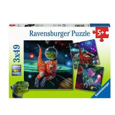 CASSE-TÊTE 3 X 49 PIÈCES RAVENSBURGER - DINOSAURES DANS L'ESPACE