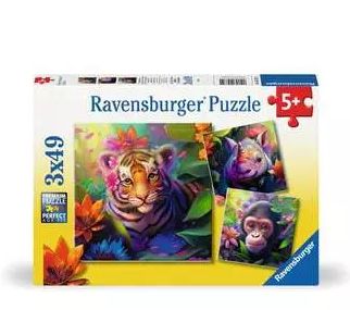 CASSE-TÊTE 3 X 49 PIÈCES RAVENSBURGER - LES BÉBÉS DE LA JUNGLE