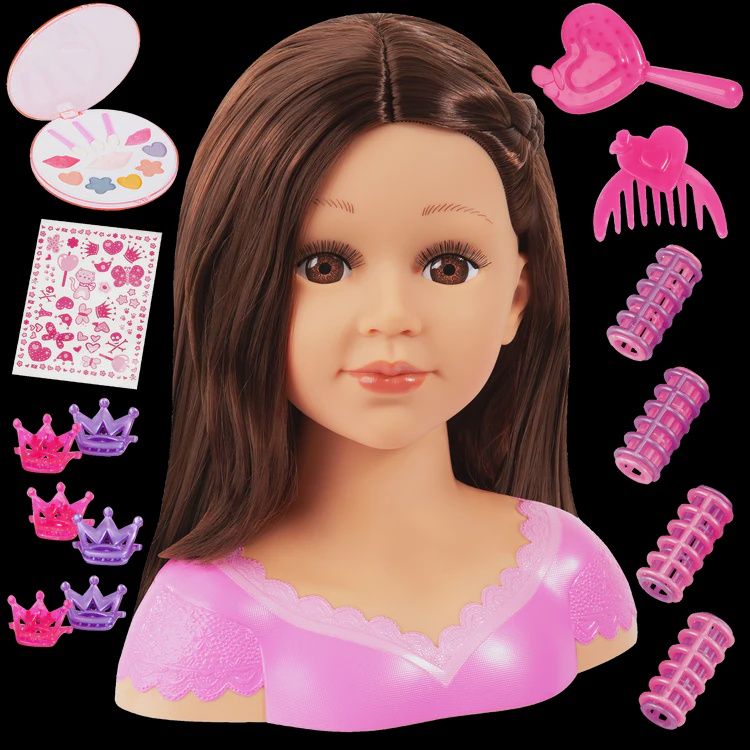 TÊTE À COIFFER - CHARLENE CHEVEUX BRUNS