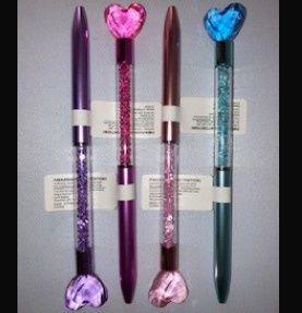 CRAYON STYLO AVEC COEUR ET PIERRES BRILLANTES