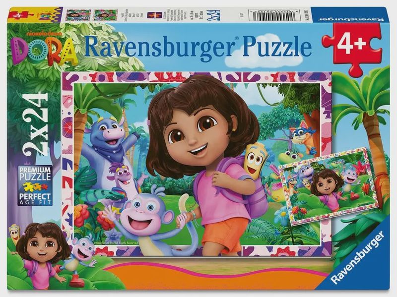 CASSE-TÊTE 2 X 24 PIÈCES RAVENSBURGER - L'UNIVERS DE DORA L'EXPLORATRICE