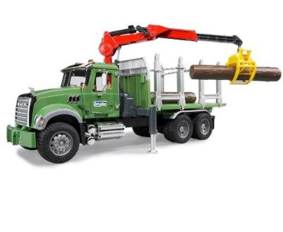 BRUDER 02824 - CAMION À BOIS MACK AVEC GRAPPIN ET 3 RONDINS