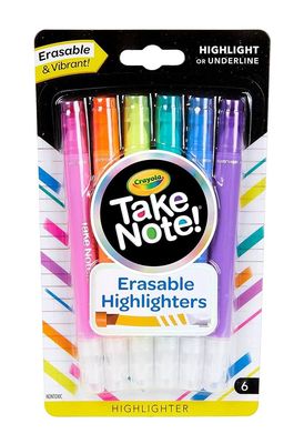 CRAYOLA - 6 SURLIGNEURS EFFAÇABLES