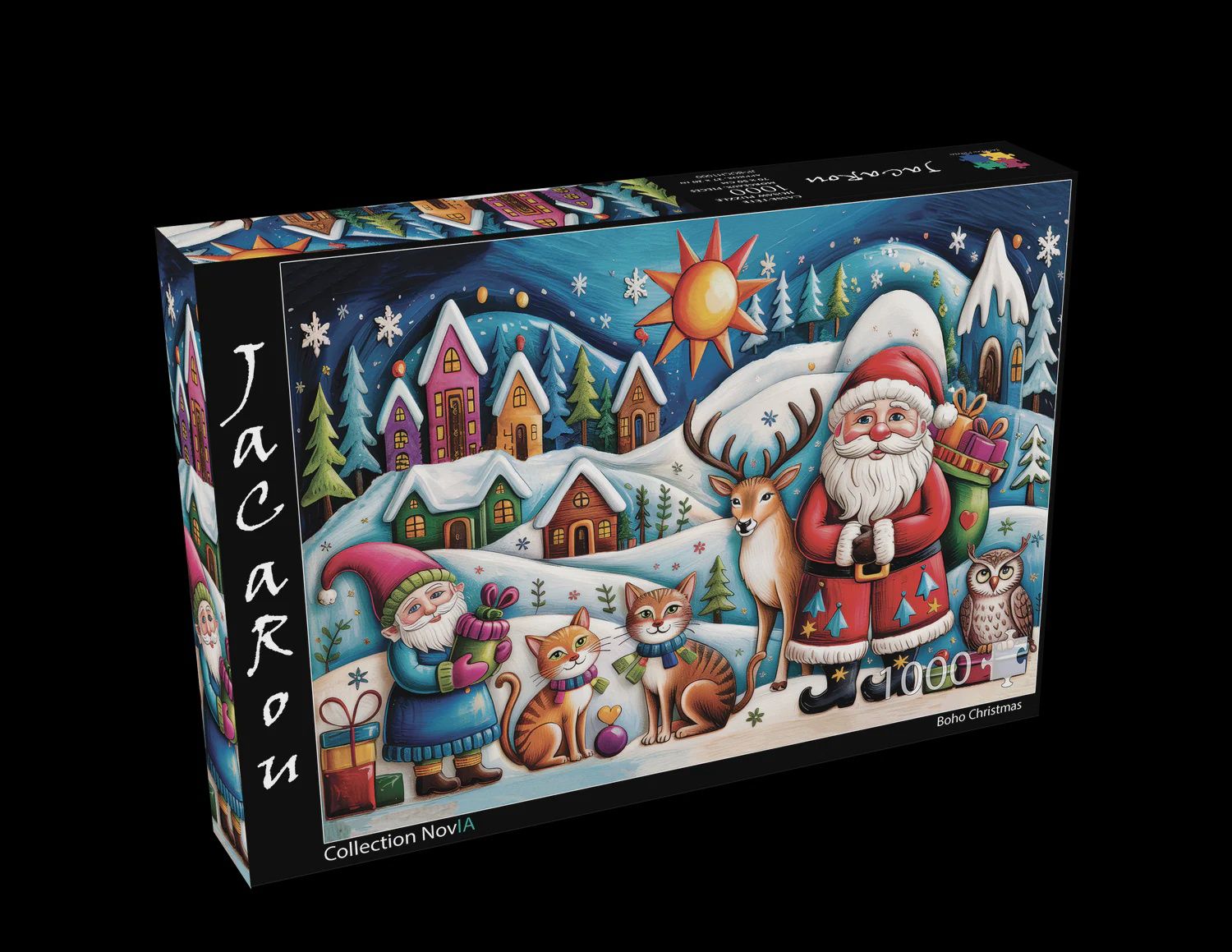 CASSE-TÊTE 1000 PIÈCES DE NOEL JACAROU - BOHO CHRISTMAS